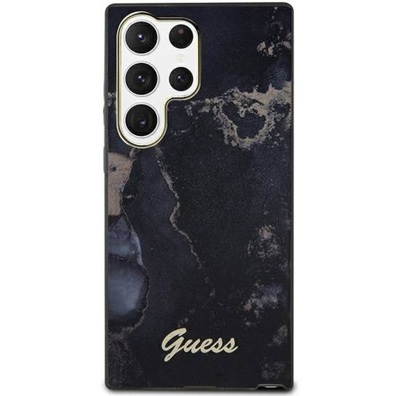 Original Case SAMSUNG GALAXY S23 ULTRA Guess Hardcase Golden Marble Collection (GUHCS23LHTMRSK) black