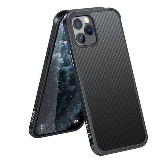 Case IPHONE 11 PRO MAX Sulada Carbon Fiber Hybrid Case black