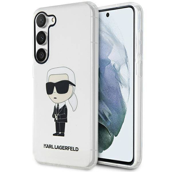 Original Case SAMSUNG GALAXY S23+ Karl Lagerfeld Hardcase Ikonik (KLHCS23MHNIKTCT) transparent