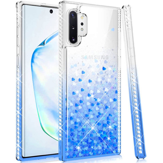 Etui IPHONE 12 PRO MAX Diamond Liquid Przelewany Brokat niebieskie