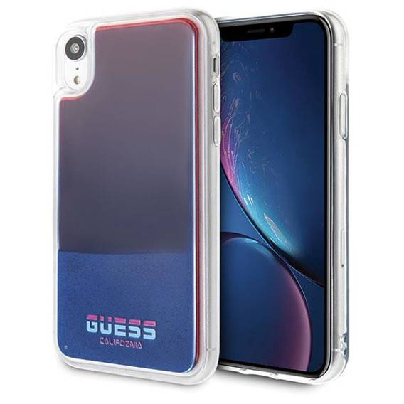 Original Case IPHONE XR Guess Hard Case California Glow In The Dark (GUHCI61GLCRE) red