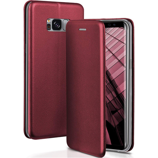 Case SAMSUNG GALAXY S24+ Leatherette Wallet Flip Elegance burgundy