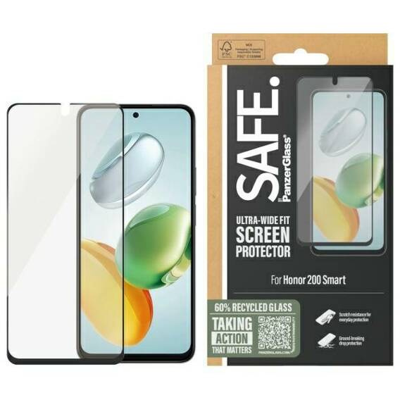 Tempered Glass 5D HONOR 200 SMART SAFE by PanzerGlass Screen Protector Ultra-Wide Fit (SARNUWFG18200)