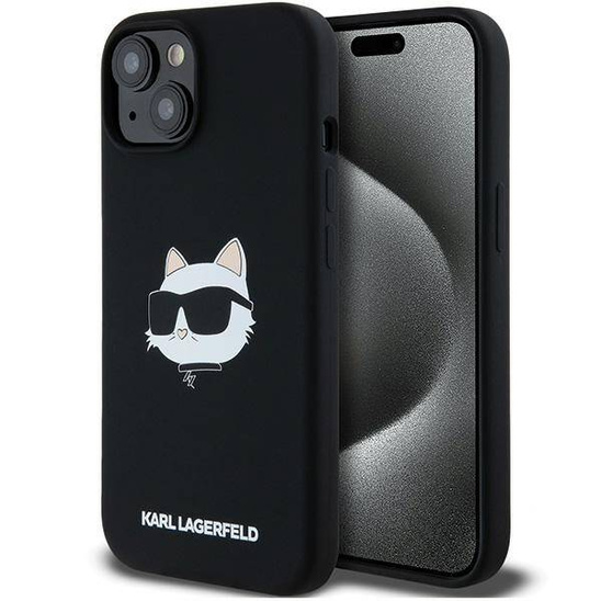 Original Case IPHONE 13 / 14 / 15 Karl Lagerfeld Hardcase Crossbody IML Karl Head MagSafe (KLHMP15SSCHPPLK) black