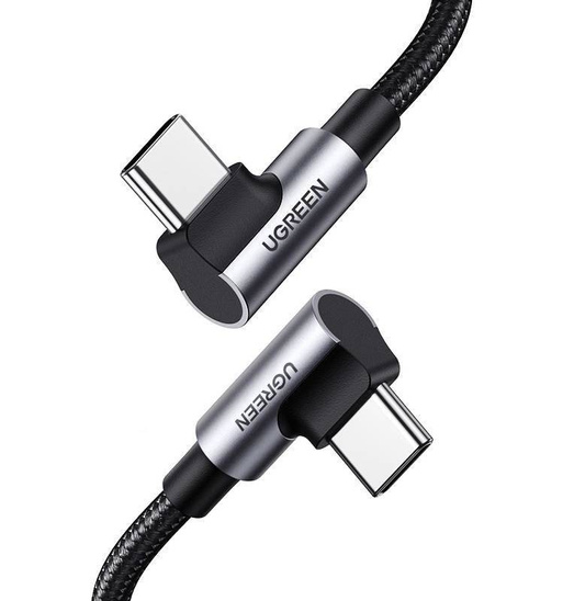 Angle cable USB-C to USB-C UGREEN US335, 5A, 100W, 1m (black)