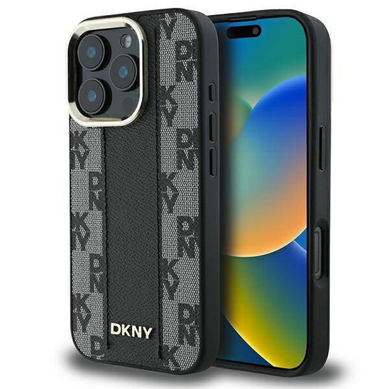 Original Case IPHONE 16 PRO DKNY Hardcase Checkered Pattern MagSafe (DKHMP16LPCPVSLK) black