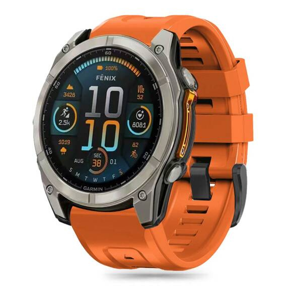 Strap for GARMIN FENIX 5 / 6 / 6 PRO / 7 / 8 / E (47MM) Tech-Protect Silicone orange