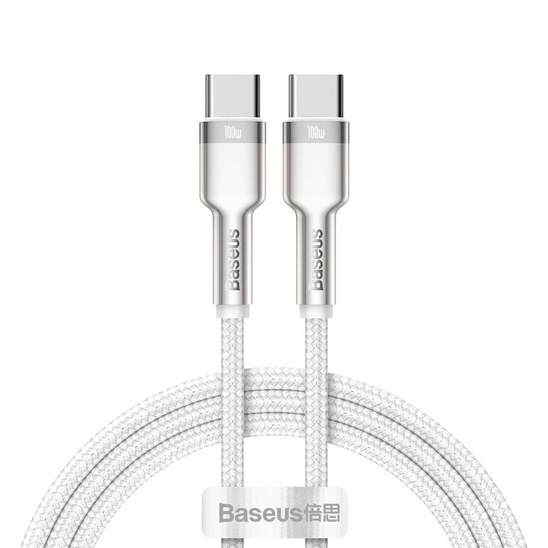 Cable USB-C to USB-C Baseus Cafule, 100W, 1m (white)