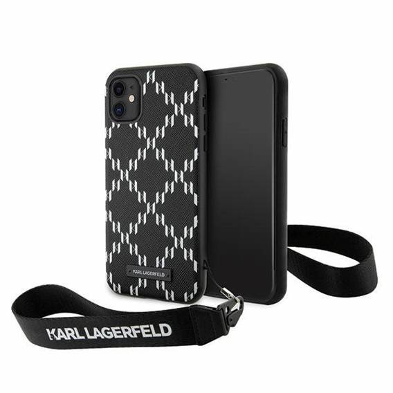 Original Case IPHONE 11 Karl Lagerfeld Hardcase Monogram Losange Saffiano (KLHCN61SAKLMBSK) black