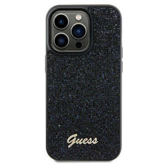 Oryginalne Etui IPHONE 12 / 12 PRO Guess Hardcase Disco Metal Script (GUHCP12MPMSDGSK) czarne