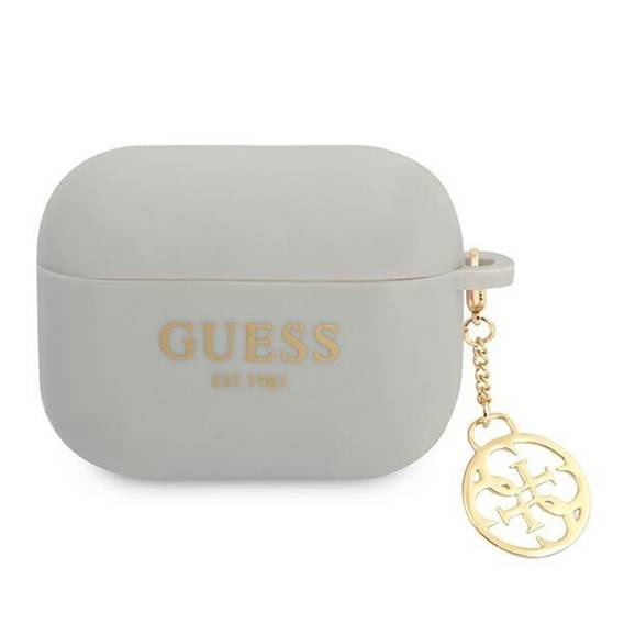 Oryginalne Etui APPLE AIRPODS PRO Guess Silicone Charm 4G Collection (GUAPLSC4EG) szare