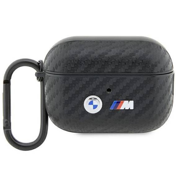 Oryginalne Etui APPLE AIRPODS PRO 2 BMW Carbon Double Metal Logo (BMAP2WMPUCA2) czarne