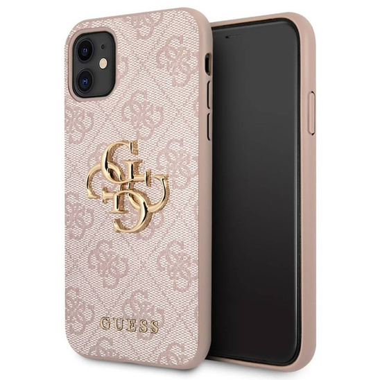 Original Case IPHONE 11 6.1 "Guess Hardcase 4G Big Metal Logo GUHCN614GMGPI pink