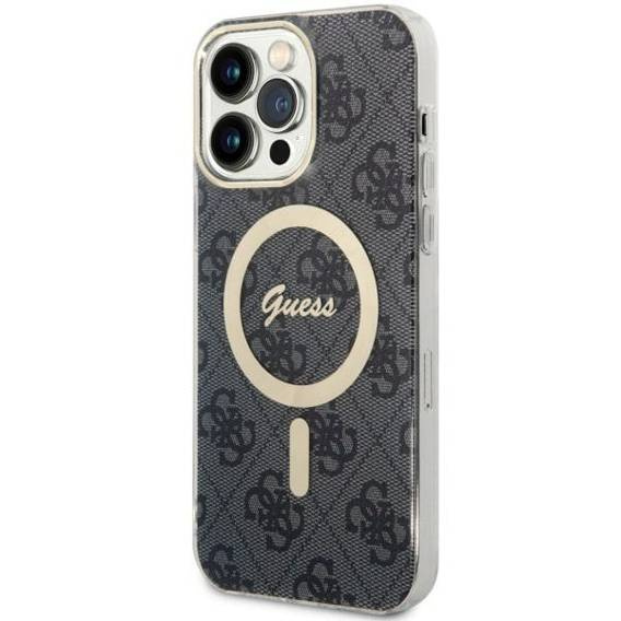 Oryginalne Etui IPHONE 14 PRO MAX Guess Hardcase 4G MagSafe (GUHMP14XH4STK) czarne