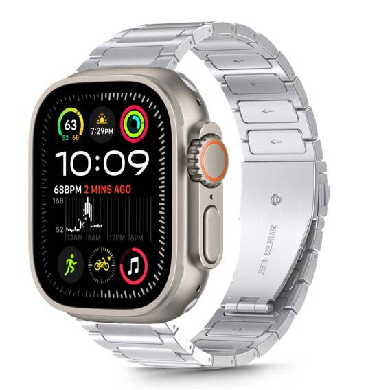 Pasek do APPLE WATCH 6 / 7 / 8 / 9 / 10 / SE / ULTRA 1 / 2 (44 / 45 / 46 / 49 MM) Tech-Protect Stainless Classic srebrne