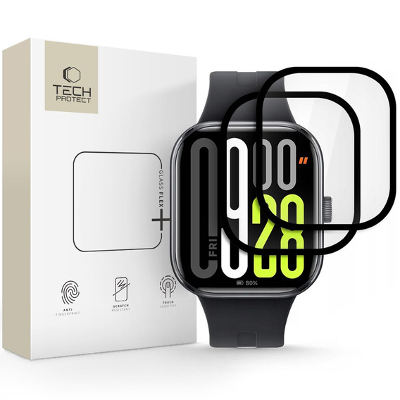 Hybrid Glass XIAOMI REDMI WATCH 5 Tech-Protect Glass Flex+ 2-Pack black