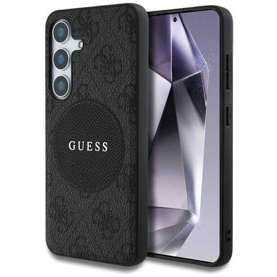 Case SAMSUNG GALAXY S25+ Guess 4G Round Patch Classic Logo MagSafe black