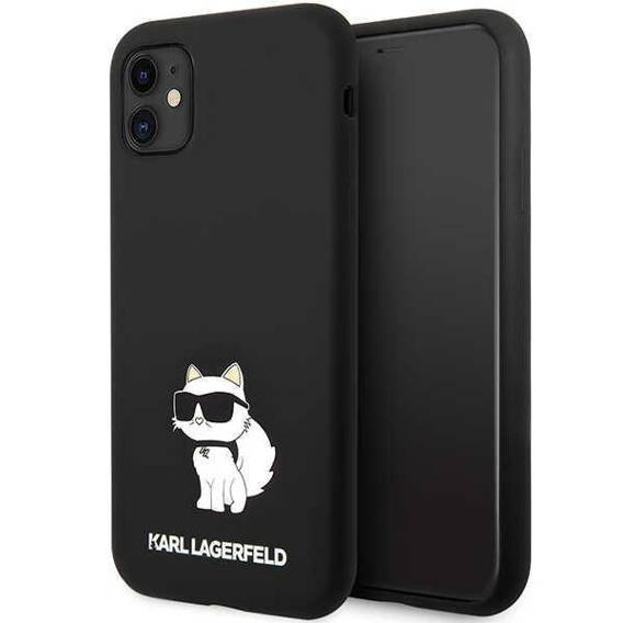 Original Case IPHONE 11 / XR Karl Lagerfeld Hardcase Silicone Choupette (KLHCN61SNCHBCK) black