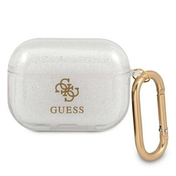 Etui APPLE AIRPODS PRO Guess Glitter Collection (GUAPUCG4GT) transparentne