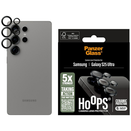 Szkło Hartowane na Aparat SAMSUNG GALAXY S25 ULTRA PanzerGlass Hoops Lens Protector Ceramic