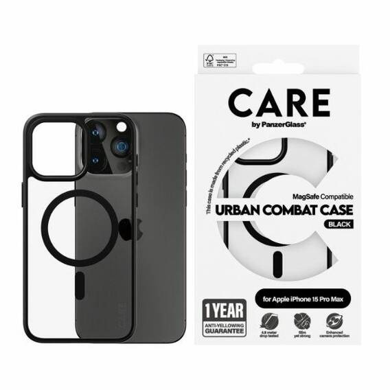 Case APPLE IPHONE 15 PRO MAX CARE by PanzerGlass Urban Combat Case MagSafe (1428) black