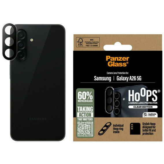 Szkło Hartowane na Aparat SAMSUNG GALAXY A26 5G PanzerGlass Hoops Lens Protector transparentne