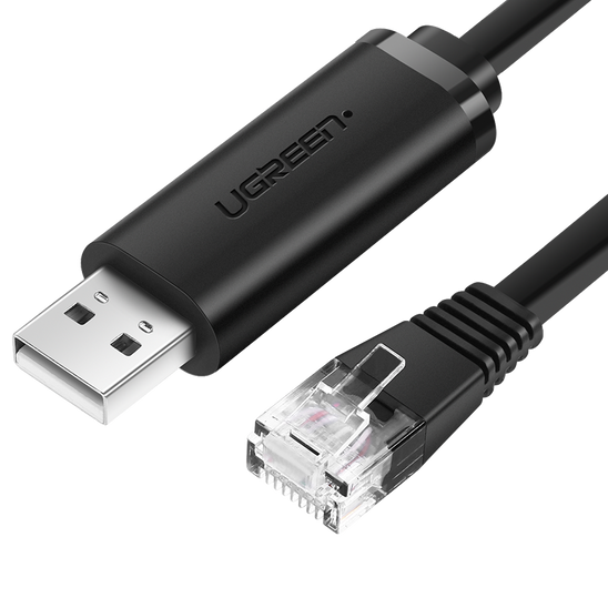 UGREEN CM204 USB - RJ45 Console Cable for Network Devices, 1.5m (black)