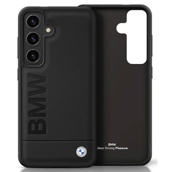 Case SAMSUNG GALAXY S25 BMW Leather Big Wordmark black