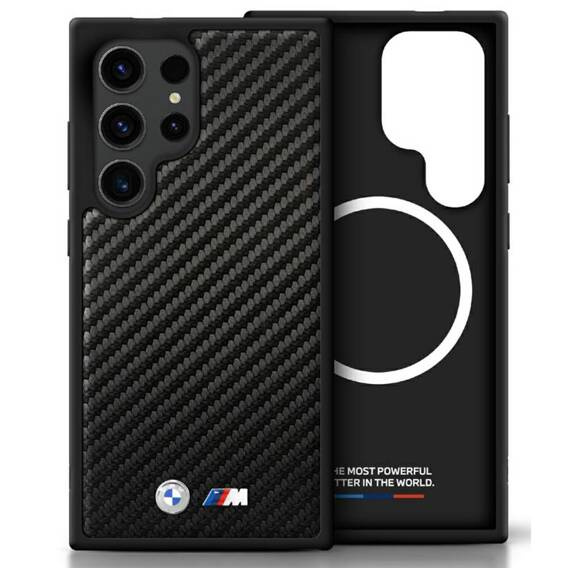 Case SAMSUNG GALAXY S25 ULTRA BMW Leather Carbon MagSafe black