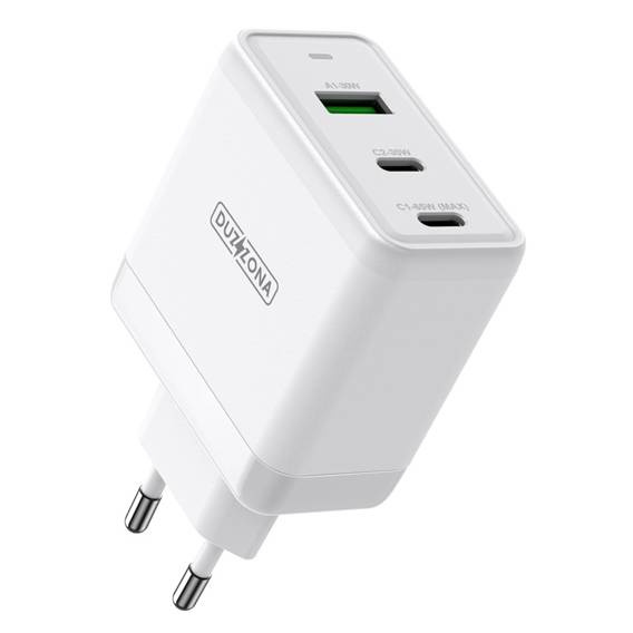 Wall Charger 65W 2x USB Type C PD + 1x USB QC Duzzona T1 white