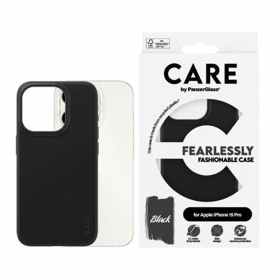 Case APPLE IPHONE 15 PRO CARE by PanzerGlass Fearlessly Fashionable Case (1430) black