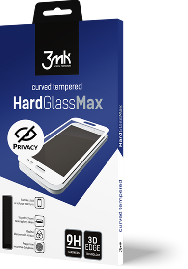 Szkło Hartowane 5D IPHONE 13 PRO MAX 3MK Hard Glass Max Privacy czarne
