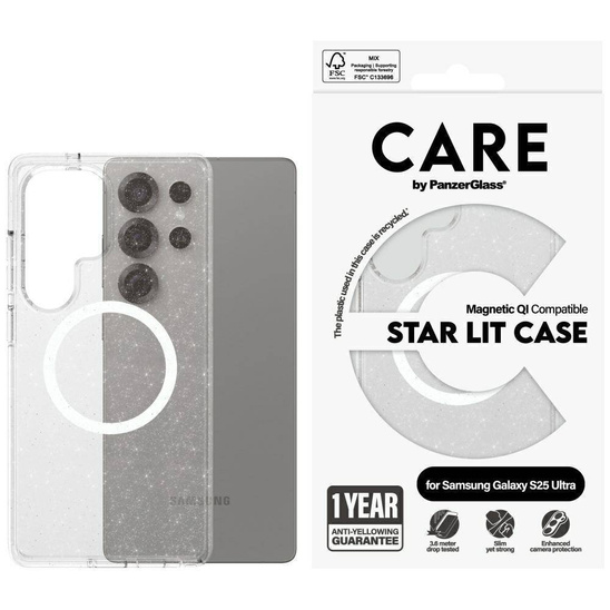 Etui SAMSUNG GALAXY S25 ULTRA CARE by PanzerGlass Flagship Urban Combat StarLight White QI transparentne