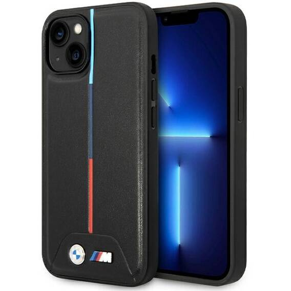 Original Case IPHONE 13 / 14 / 15 BMW Hardcase Quilted Tricolor (BMHCP15S22PVTK) black