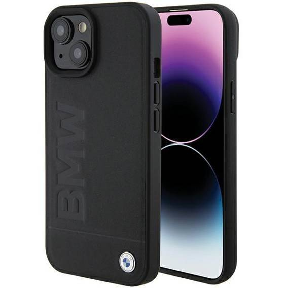 Original Case APPLE IPHONE 15 BMW Leather Hot Stamp (BMHCP15SSLLBK) black