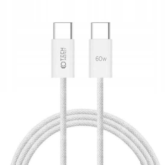 Cable 3A PD60W 2m USB-C - USB-C Tech-Protect Ultraboost  white