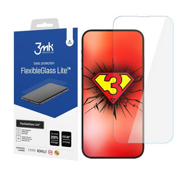 Szkło Hybrydowe IPHONE 14 / 14 PRO 3mk Flexbile Glass Lite Cienkie (0,16mm)