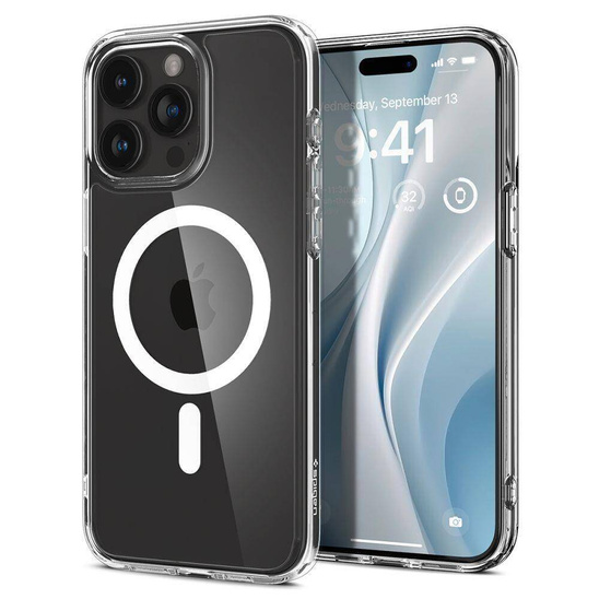 Etui APPLE IPHONE 15 PRO Spigen Ultra Hybrid Mag MagSafe White transparentne