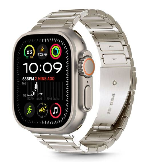 Pasek do APPLE WATCH 6 / 7 / 8 / 9 / 10 / SE / ULTRA 1 / 2 (44 / 45 / 46 / 49 MM) Tech-Protect Stainless Classic Titanium