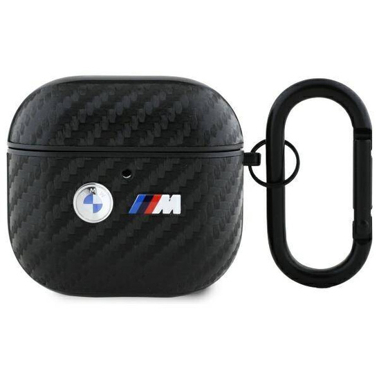 Original Case APPLE AIRPODS 4 BMW Carbon Double Metal Logo (BMA4WMPUCA2) black