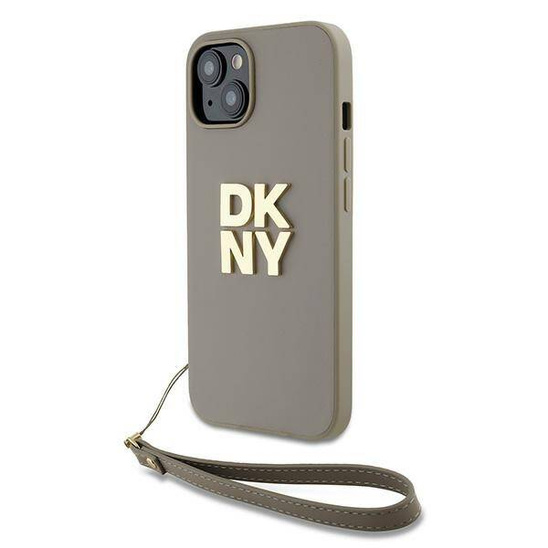 Oryginalne Etui APPLE IPHONE 15 PLUS DKNY Hardcase Wrist Strap Stock Logo (DKHCP15MPBSWSE)