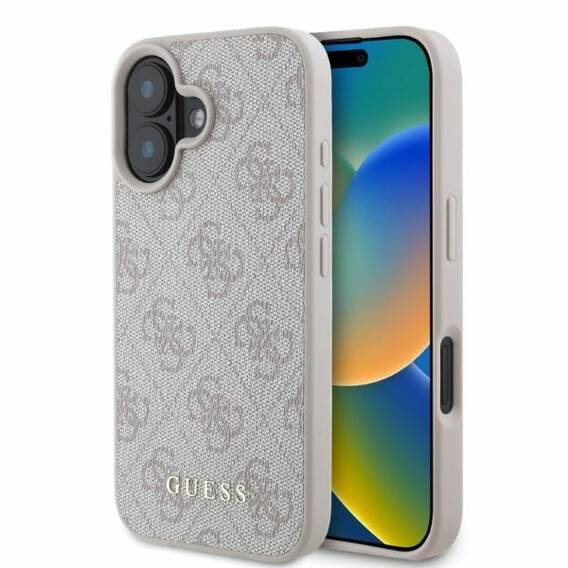 Oryginalne Etui IPHONE 16 Guess Hardcase 4G Classic (GUHCP16SG4GFPI) różowe