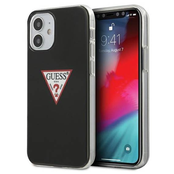 Original Case IPHONE 12 MINI Guess Hardcase Triangle Collection (GUHCP12SPCUCTLBK) black