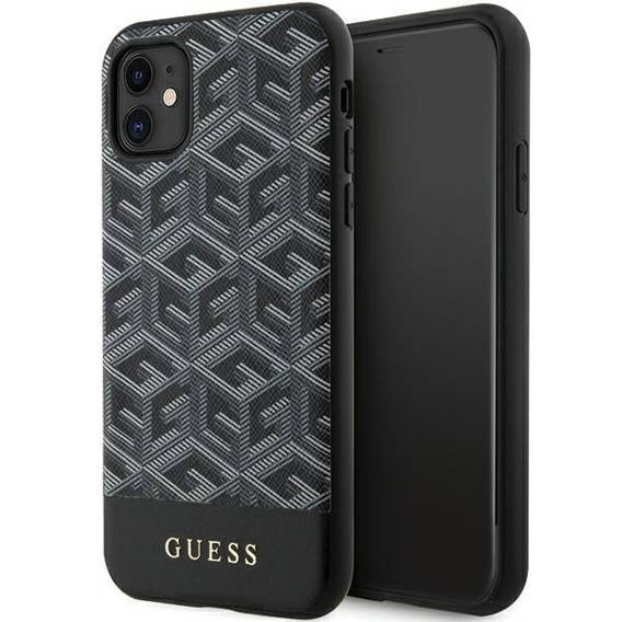 Oryginalne Etui IPHONE 11 Guess Hardcase GCube Stripes MagSafe (GUHMN61HGCFSEK) czarne