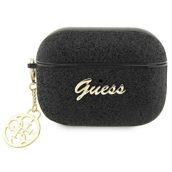Original Case APPLE AIRPODS PRO 2 Guess Glitter Flake 4G Charm (GUAP2GLGSHK) black