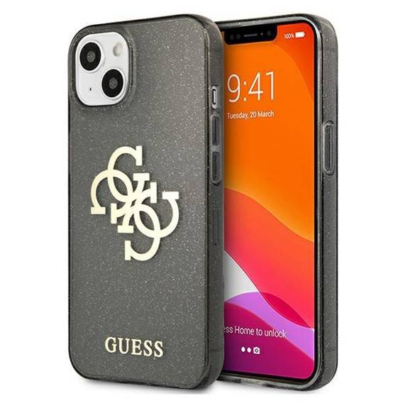 Original Case IPHONE 13 MINI Guess Hard Case Glitter 4G Big Logo (GUHCP13SPCUGL4GBK) black