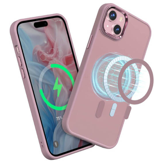 Etui APPLE IPHONE 15 Matt MagSafe jasny róż
