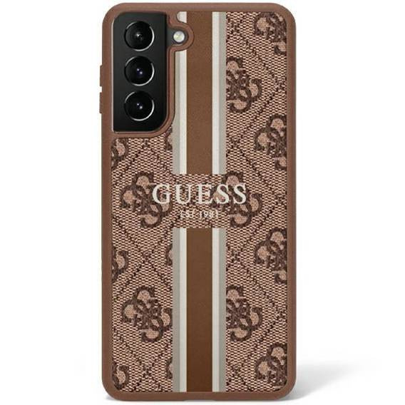 Original Case SAMSUNG GALAXY S23 ULTRA Guess Hardcase 4G Printed Stripe (GUHCS23LP4RPSW) brown