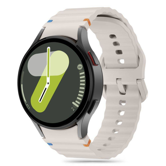 Strap for SAMSUNG GALAXY WATCH 4 / 5 / 5 PRO / 6 / 7 / FE Tech-Protect Silicone Sport Starlight creamy