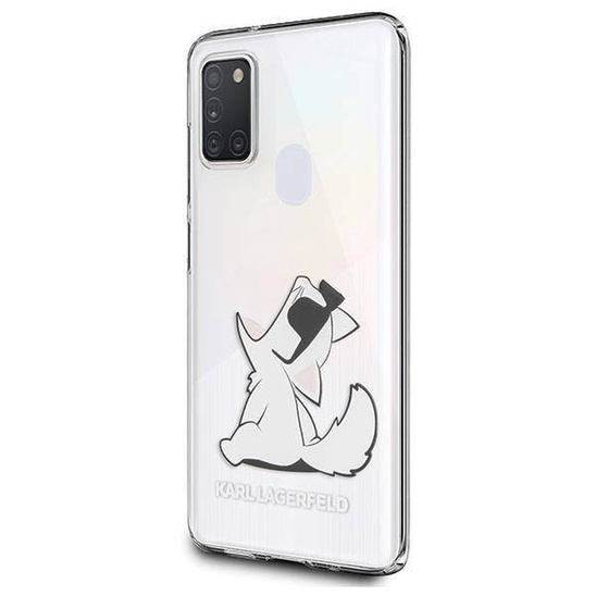 Original Case SAMSUNG GALAXY M21 Karl Lagerfeld Hardcase Choupette Fun (KLHCM21CFNRC) transparent